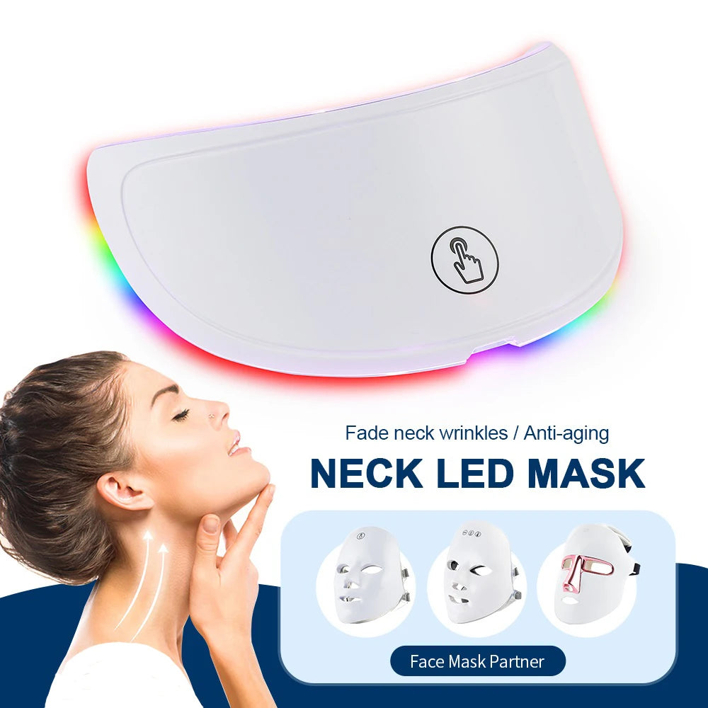 Wireless 7 Color LED Light Therapy Facial & Neck Rejuvenation Mask.